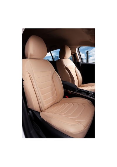 Fiat Egea Cross Lüks Kumaş Ve Deri Detaylı 5li Oto Koltuk Kılıfı Bej