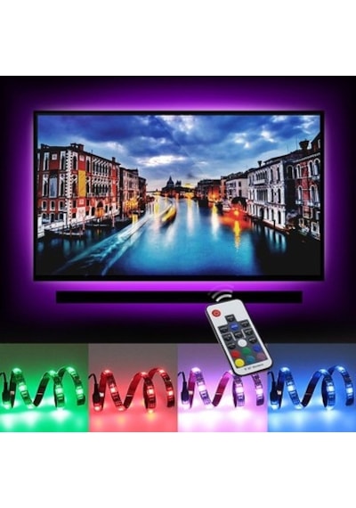 Televizyon Monitör Arkası Kumandalı Rgb Şerit Led 5 Metre