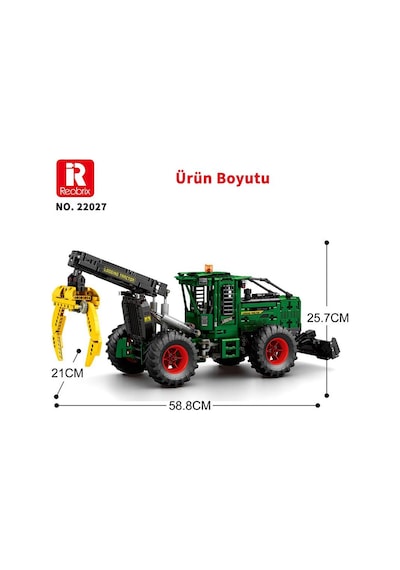 Reobrix Technic 22027 Kütük Taşıyıcı Log Skidder Kumanda&motorlu Yaratıcı Yapı Blok Seti Building Blocks - 1741 Parça