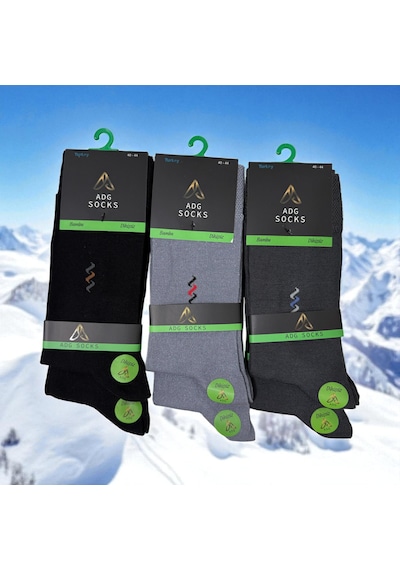 Adg Socks Erkek Uzun Dikişsiz Bambu Çorap 6'lı Ve 12'li Çok Renkli
