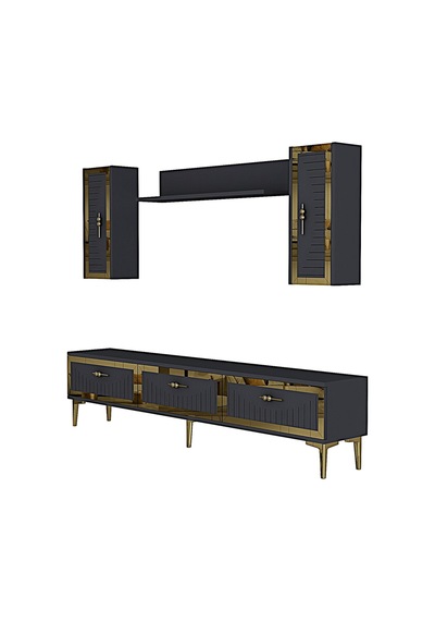 Tvr1801a - Tuna Tv Ünitesi Antrasit Gold 180cm Antrasit / Koyu Gri