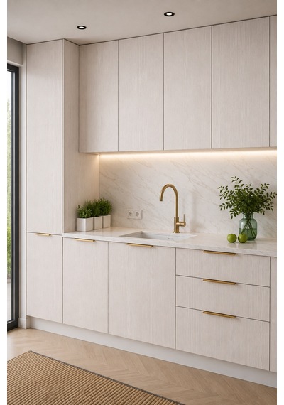 Deconitte Premium Açık Bej Meşe Ahşap Desenli Kendinden Yapışkanlı Pvc Mobilya Dolap Tezgah Kaplama Folyosu 60x100 Cm