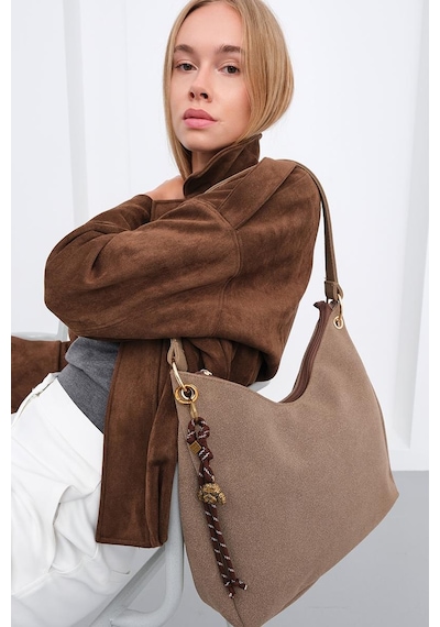 Shule Bags Calico Charmlı Omuz Çantası Vizon Vizon