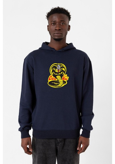 Cobra Kai Logo Lacivert Erkek 3ip Kapşonlu Lacivert