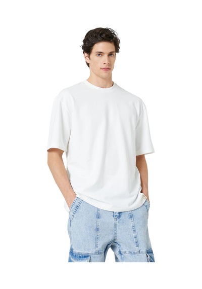 Tarzsokak Erkek Rahat Kısa Kollu Oversize Beyaz