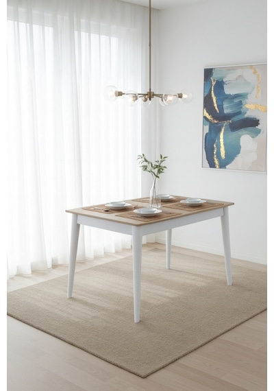 Dfy101 Mdf Yemek Masası Modern Minimalist Mutfak Salon Masası Şık Kullanışlı Dekoratif Tasarım Koyu Ceviz-beyaz Dfy101 Mdf Yemek Masası Modern Minimalist Mutfak Salon Masası Şık Kullanışlı Dekoratif Tasarım Koyu Ceviz-beyaz