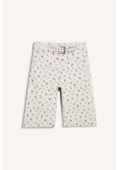 Defacto %100 Pamuk Normal Bel Gabardin Bermuda H2627ax26smwt84 Beyaz-wt84