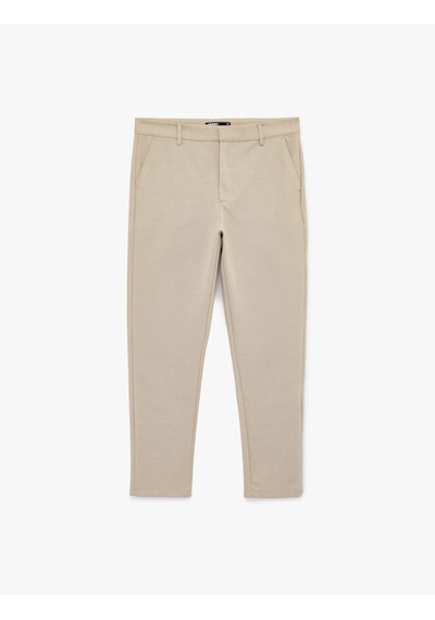 Koton Slim Fit Normal Bel Cepli Kumaş Pantolon Bej 6sam40003hk Ekru