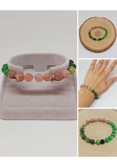 Doğal Taş Şans Bilekliği 8mm Unisex 55772 Çok Renkli