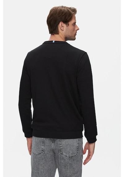 Ucla Suerte Siyah Bisiklet Yaka Kauçuk Standard Fit Erkek Sweatshirt Siyah