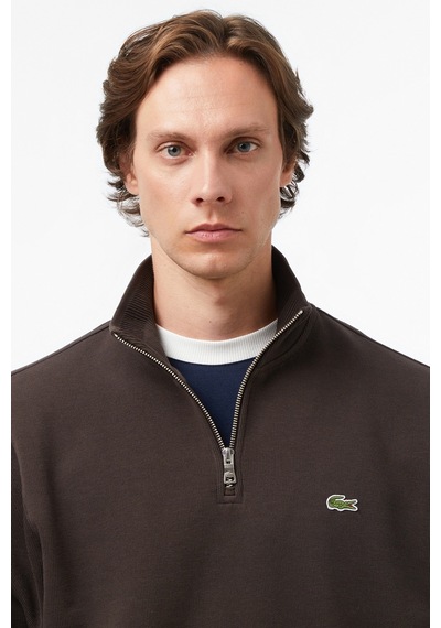 Lacoste Men's Classic Fit Neck Zip Sweatshirt Yarım Fermuarlı Yüksek Yaka Pamuklu Sweatshirt Kahverengi Lacoste Men's Classic Fit Neck Zip Sweatshirt Yarım Fermuarlı Yüksek Yaka Pamuklu Sweatshirt Kahverengi