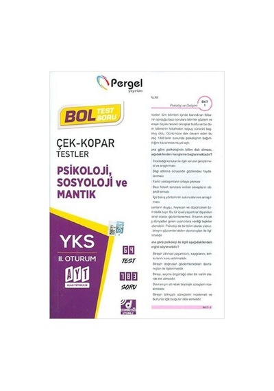 AYT Psikoloji Sosyoloji ve Mantık Çek Kopar Testler -  Pergel
