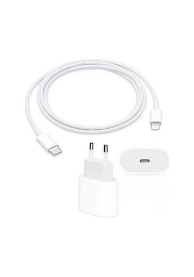 Apple Uyumlu  20 W+lighting Kablo Set 10-Beyaz