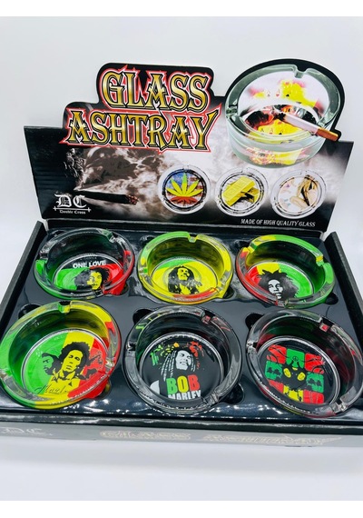 Alcan Marka Cam Küllük Isıyadayanıklı Bobmarley Kültablası //85mm