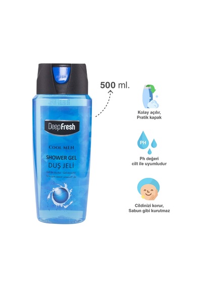 Pratik Kapaklı Duş Jeli Cool Men 500 Ml Diğer