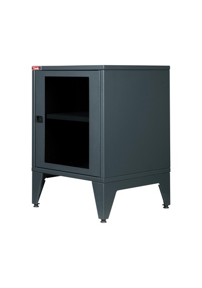 Lande - Ziglat 655 - Metal Dolap - Cam Kapılı - Antrasit Gri. Gri