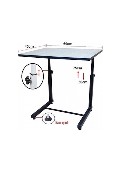 Ders Çalışma Notebook Laptop Masası Boyu Ayarlanabilir Çam - Siyah Ders Çalışma Notebook Laptop Masası Boyu Ayarlanabilir Çam - Siyah