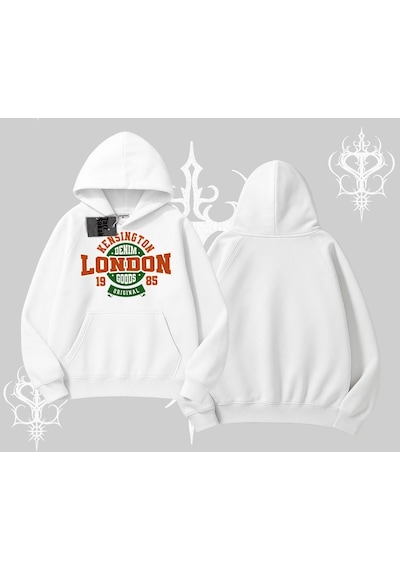 Startmore Kapşonlu Sweatshirt London Denim 1985 Beyaz