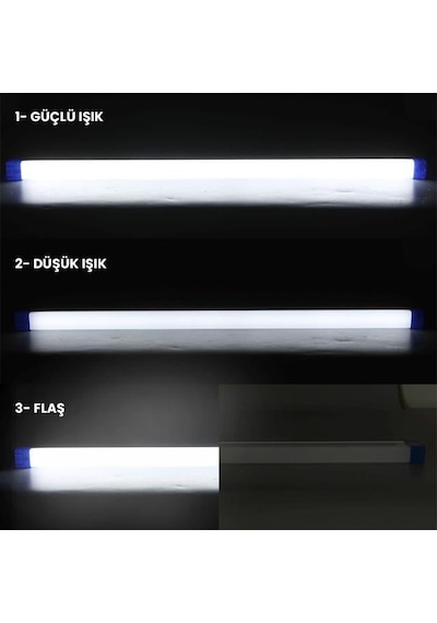 Powermaster T550 50cm 60w Çubuk Portatif Led Işıldak Şarjlı Tüp Lamba 1500mah Çok Renkli