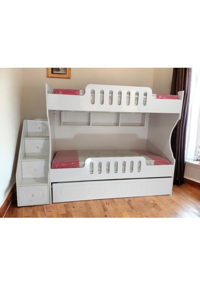 Toledo Tamamı Mdf Lake Boyalı Yavrulu 3 Lü Ranza B
