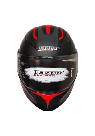 Fazer Motosiklet Çene Açılır Kask Güneş Vizörü Motor Kaskı Duncan Kırmızı Siyah
