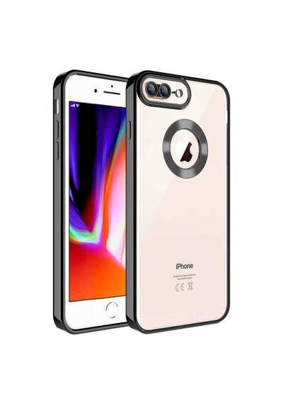 Apple Uyumlu iPhone Se 2020 Kılıf Kamera Korumalı Logo Gösteren Zore Omega Kapak Siyah