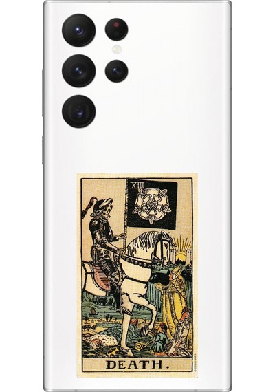 Samsung Galaxy S22 Ultra Uyumlu Şeffaf Kılıf Death Tasarımlı