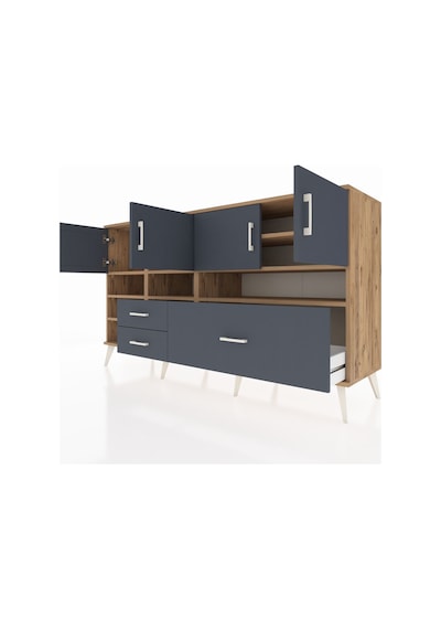 Kronos Konsol 8 Raflı 3 Çekmeceli 4 Kapaklı 176x59x99 Çam-antrasi Çam-antrasit Kronos Konsol 8 Raflı 3 Çekmeceli 4 Kapaklı 176x59x99 Çam-antrasi Çam-antrasit