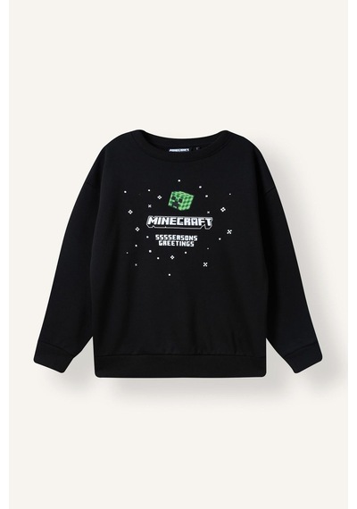 Defacto Yılbaşı Temalı Minecraft Baskılı Bisiklet Yaka Sweatshirt Erkek Çocuk I5170a826wnbk81 Siyah-bk81