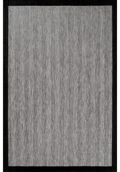 Hoom Rugs Nova 2006 Siyah İnce Kaymaz Latex Tabanlı Sisal Halı Gri Siyah