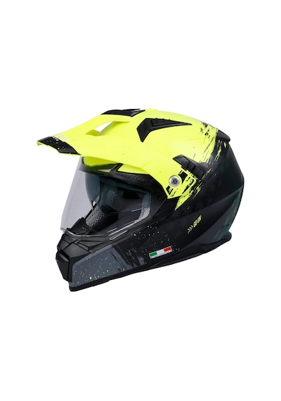 X60 Solid Full Face Enduro Touring Adventure Kapalı Motosiklet Kaskı Xl Beden Sarı Siyah