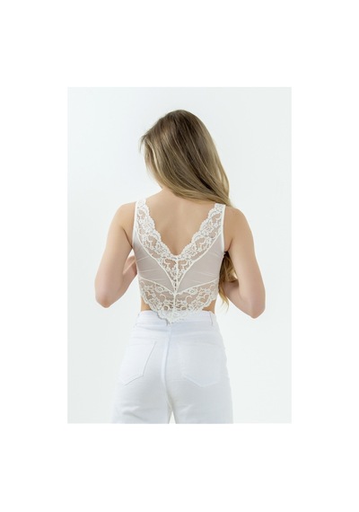 Magic Form Yakası Çapraz I Pli Dantelli Bralet Sütyen - 1470 Ekru - 338686983 Ekru