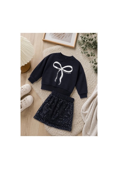 Uğur Bebe Kız Çocuk Siyah Pullu Etekli Takım Fiyonklu Sweatshirt, Parlak Payetli Etek, Şık Ve Özel Gün Kombini Siyah Siyah Uğur Bebe Kız Çocuk Siyah Pullu Etekli Takım Fiyonklu Sweatshirt, Parlak Payetli Etek, Şık Ve Özel Gün Kombini Siyah Siyah