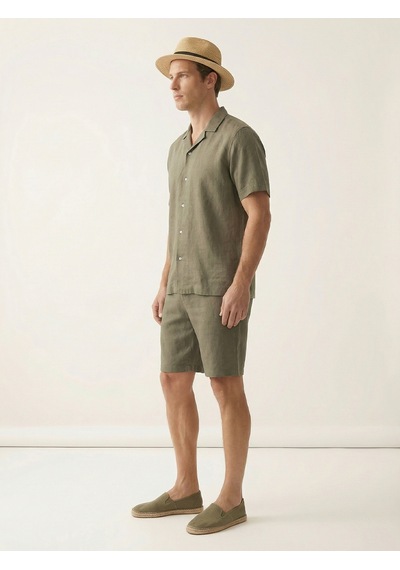 Xint Haki %100 Keten Regular Fit Gömlek 700988