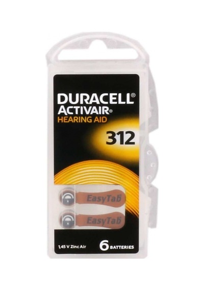 Duracell 312 Numara Düğme Kulaklık Pili İşitme Cihazı İçin 6'Lı
