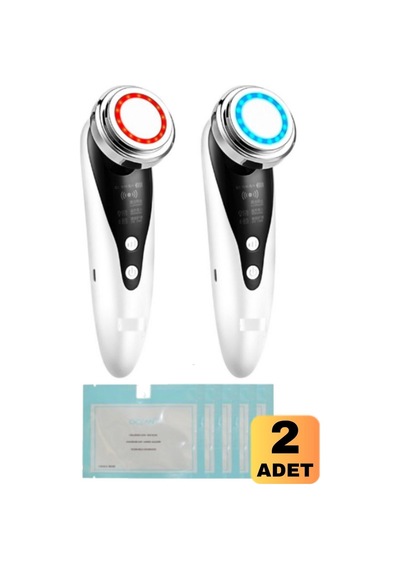 2 Adet 5 In 1 Yüz Bakım Cihazı Sıcak - Soğuk Yüz Ütüsü Kavitasyon Aleti Sıkılaştırıcı Led Ekran Karışık