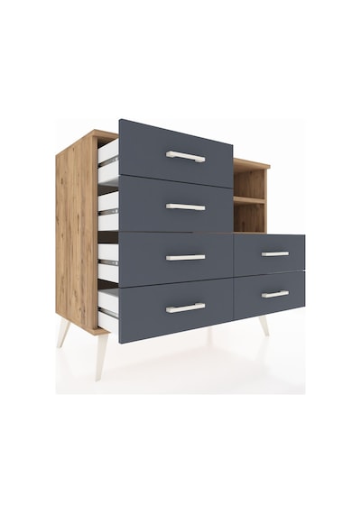 Hyperion Şifonyer 2 Raflı 6 Çekmeceli 88x44x80 Çam-çam/antrasit Çam/antrasit Hyperion Şifonyer 2 Raflı 6 Çekmeceli 88x44x80 Çam-çam/antrasit Çam/antrasit