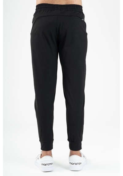 Maraton Sportswear Regular Erkek Ribana Paça Basic Siyah Eşofman Altı 21847-siyah Siyah