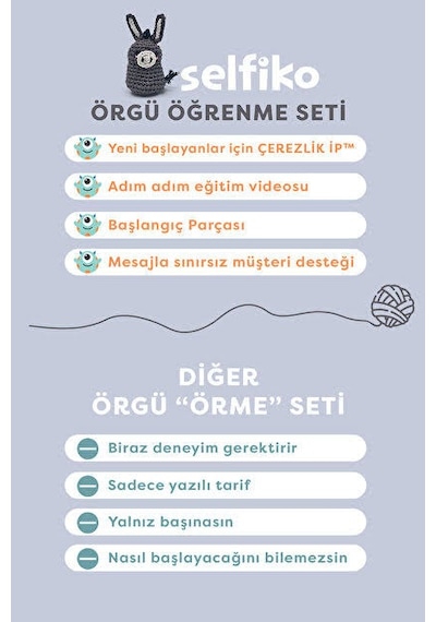 Selfiko Eşekcan Örgü İpi Seti