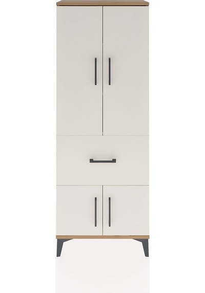 Arges Dolap 3 Raflı Tek Çekmeceli 4 Kapaklı 60x30x163 Çam-aytaşı Atlas Çam