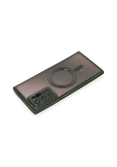 Newface Samsung Galaxy Uyumlu Note 20 Ultra Kılıf Kross Magneticsafe Kapak - Glblseme - 84 Koyu Yeşil