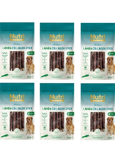 Nutri Canin Kuzu Eti Sargılı Kolajen Çubuk Tahılsız Köpek Et Ödülü 80 G X 6 Adet