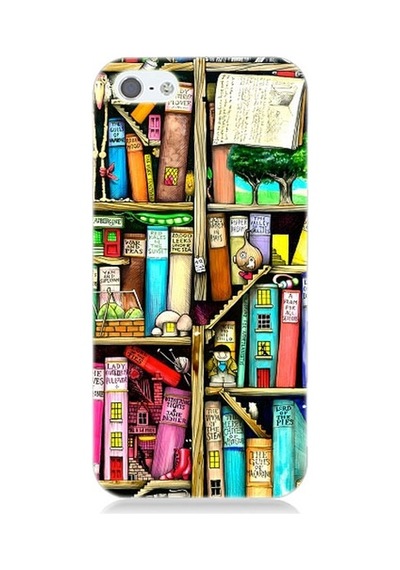 Apple Uyumlu iPhone 5 Kitaplık Ve Raflar Books Shelf Desenli Silikon Kılıf