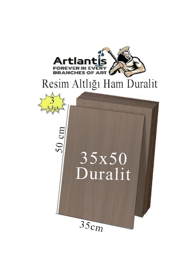 Resim Altlığı Duralit 35x50 Cm 3 Adet Ham Mdf Çok Amaçlı Kullanım 3 Mm Kalınlığında Durolit
