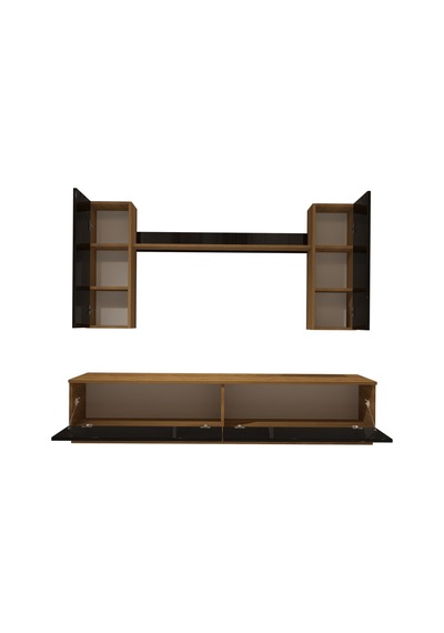 Decoraktiv Eko 5db Mdf Std Tv Ünitesi Tv Sehpası Pera - Siyah
