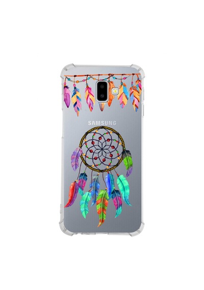 Prinrify Samsung Galaxy J6+ Plus Uyumlu Nazar Boncuğu 6 Baskılı Şeffaf Köşe Korumalı Antişok Kılıf