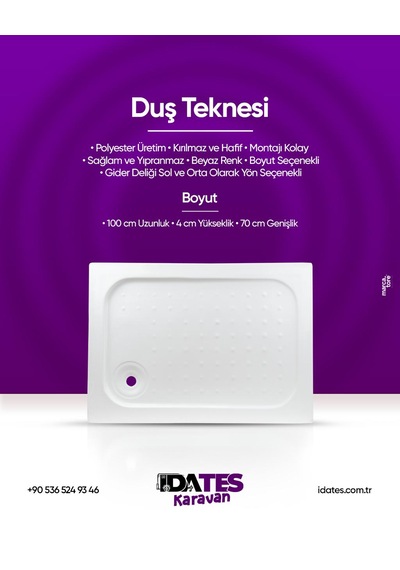 İdates Karavan Duş Küveti