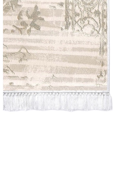 Dekoreko Inci Halı Dijital Saçaklı 1824 Desen 1 Bej