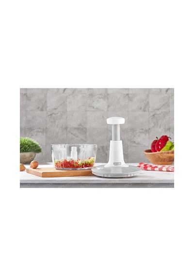 Mutfak Hazırlık Ekipmanları Yakut Üstten Basmalı El Rondo Blender Çelik Bıcaklı Beyaz
