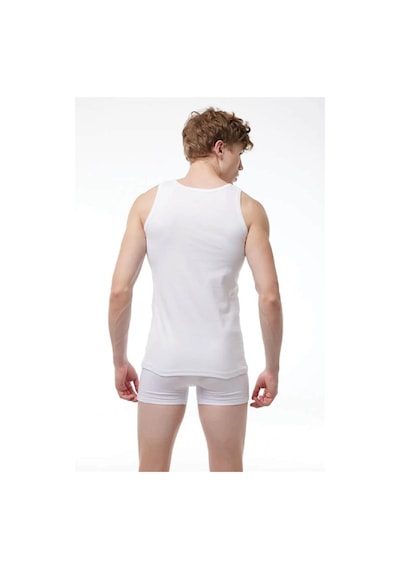 Malabadi 034 Pamuk Ribana Erkek Atlet Beyaz 2'li - 2XL Beyaz